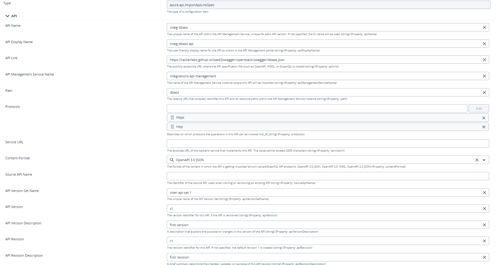 Azure API Version 1 Revision 1