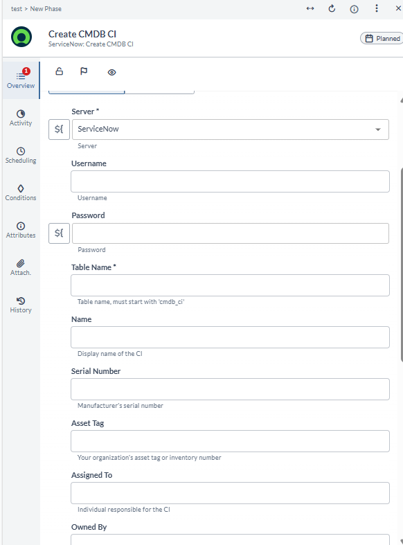 Create CMDB CI in ServiceNow