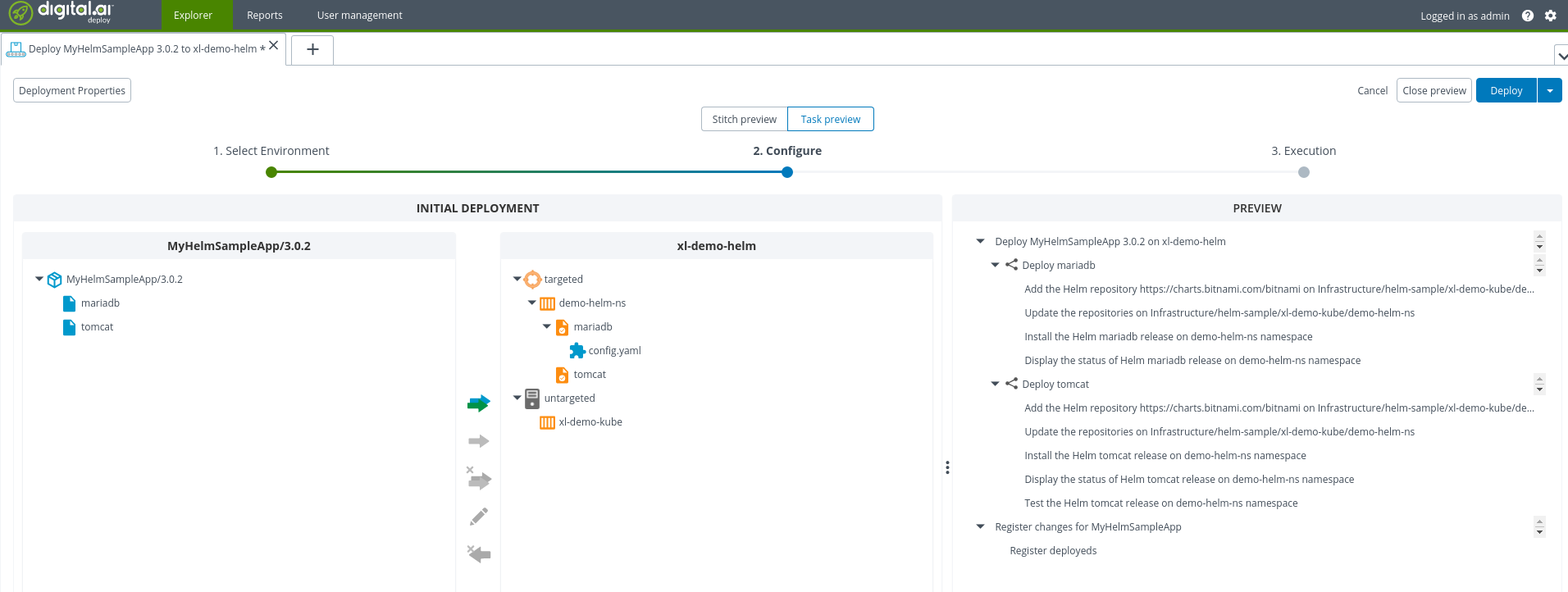 Deploying two helm charts in parallel with Deploy