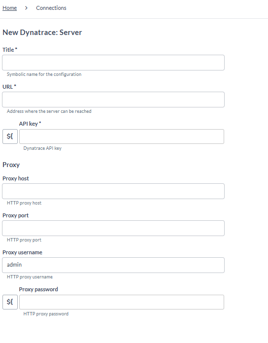 Set up a connection to the Dynatrace Server