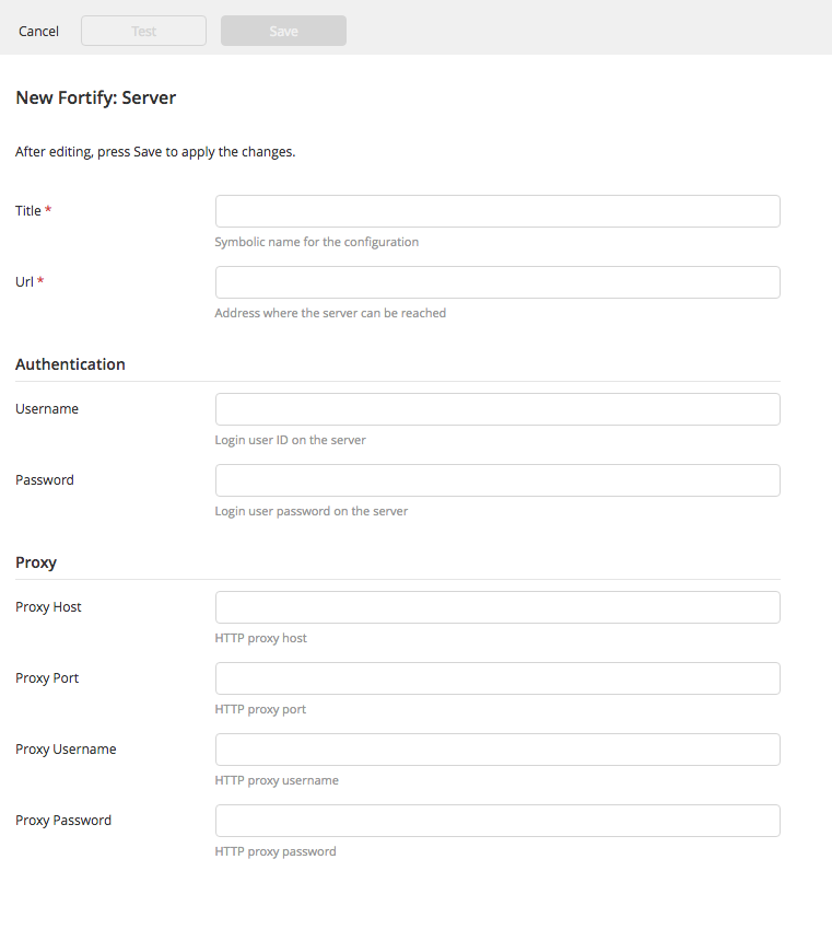 Set up a connection to a Fortify SSC server