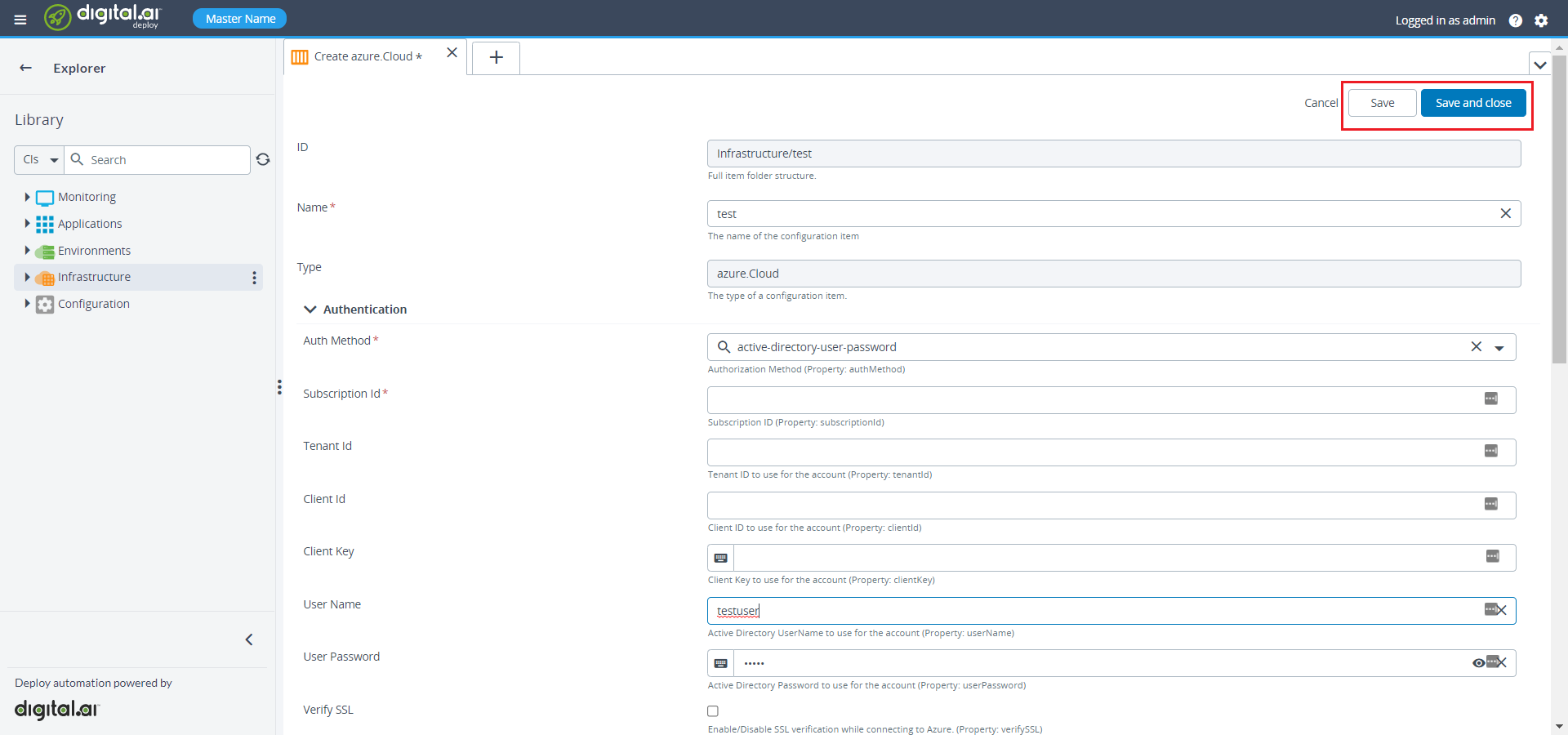 Set Up an Azure Cloud Connection