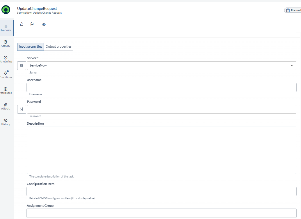Update Change Request in ServiceNow