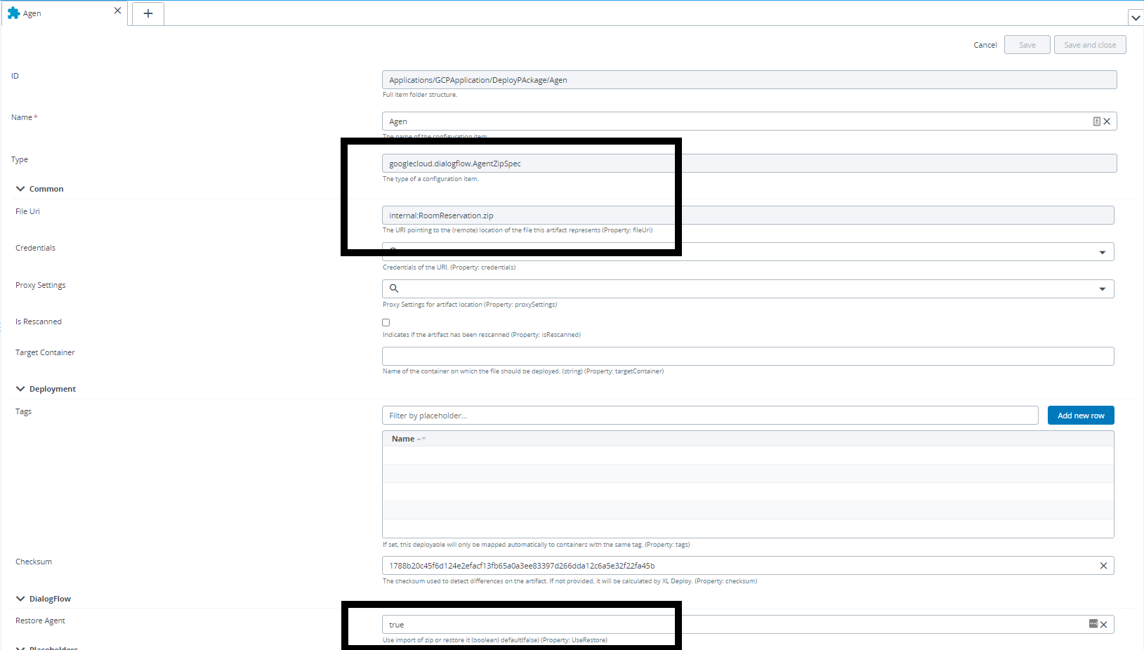 DialogFlow AgentZipSpec