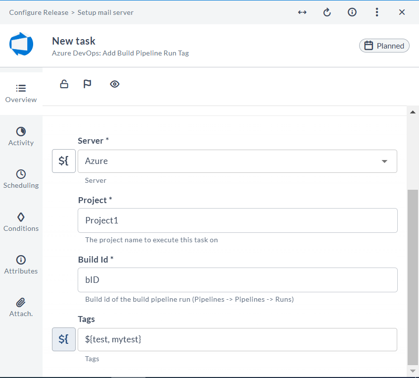 Add a build pipeline run tags