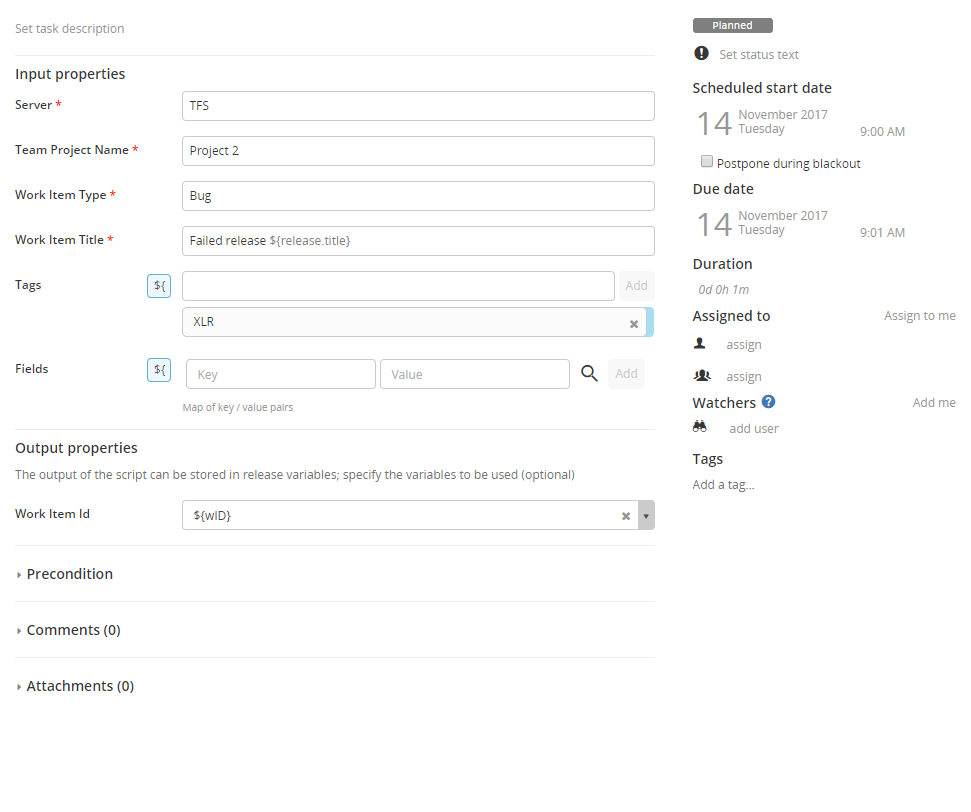 Create a work item task