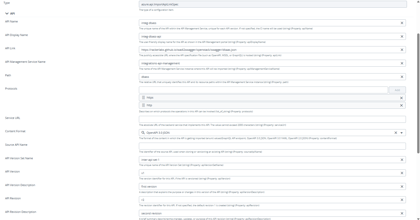 Azure API Version 1 Revision 2