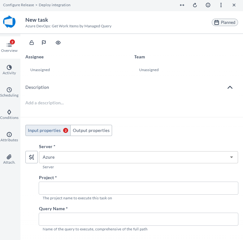 Retrieve a work item by query task